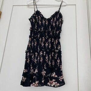 Black Floral ruffle Oliviaceous Mini Dress- Size M